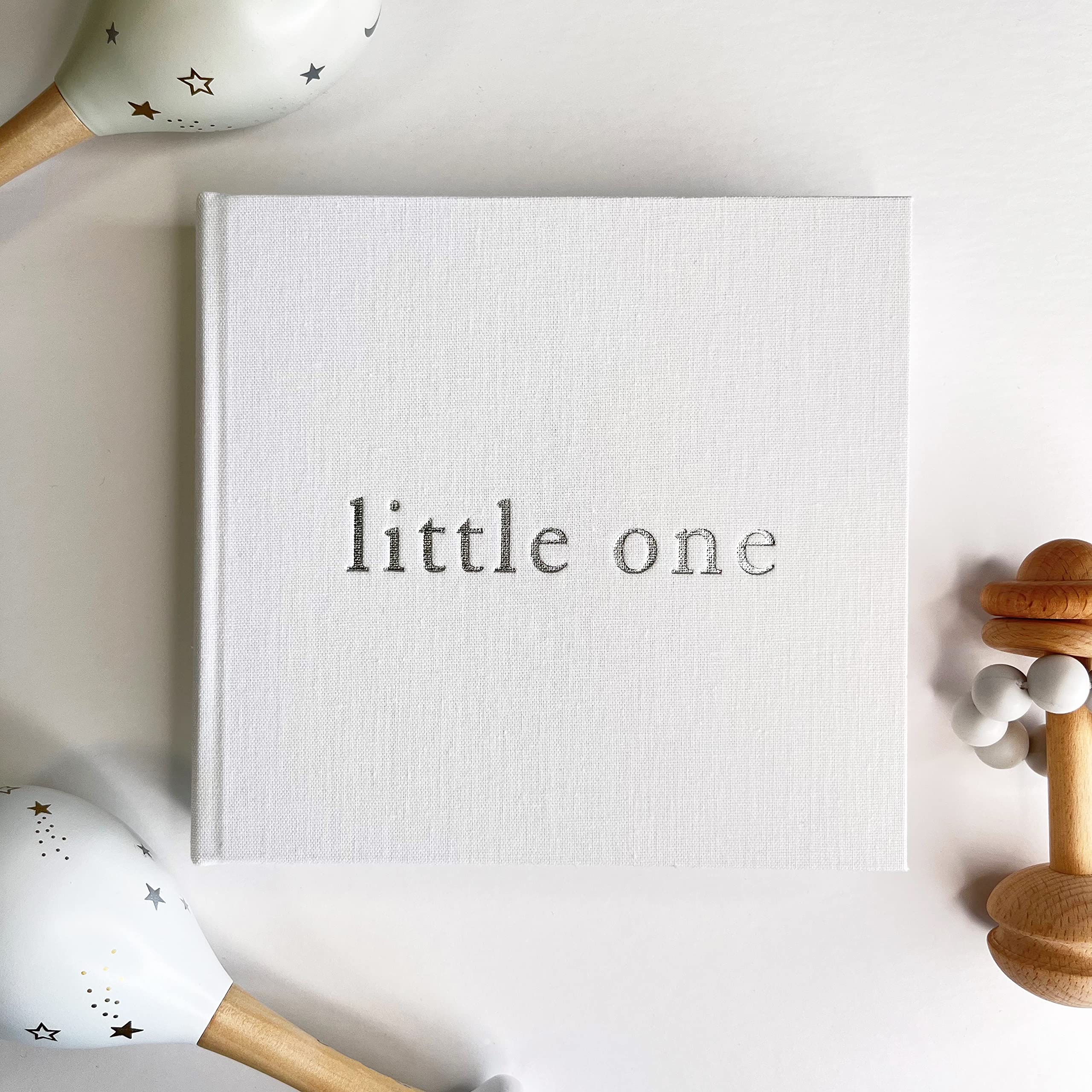 Baby Photo Album - Little One Photo Albums Baby Gifts Small 6x4" Photo Album - White Linen Album