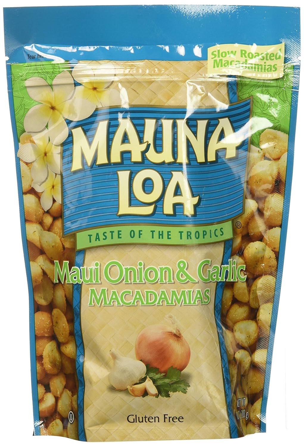 Mauna Loa Premium Hawaiian Roasted Macadamia Nuts, Maui Onion Garlic Flavor, 10 Oz Bag (Pack of 1)