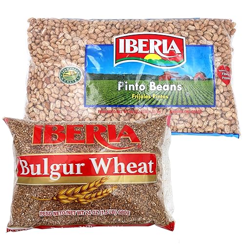 Iberia Frijoles pintos 4 lb. + Iberia Bulgur Wheat, 24 onzas