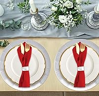 Vista 5 de Gift Boutique 24 platos de carga desechables redondos plateados de 13 pulgadas, bandeja de servicio de cena, platos de cartón de papel para colocar