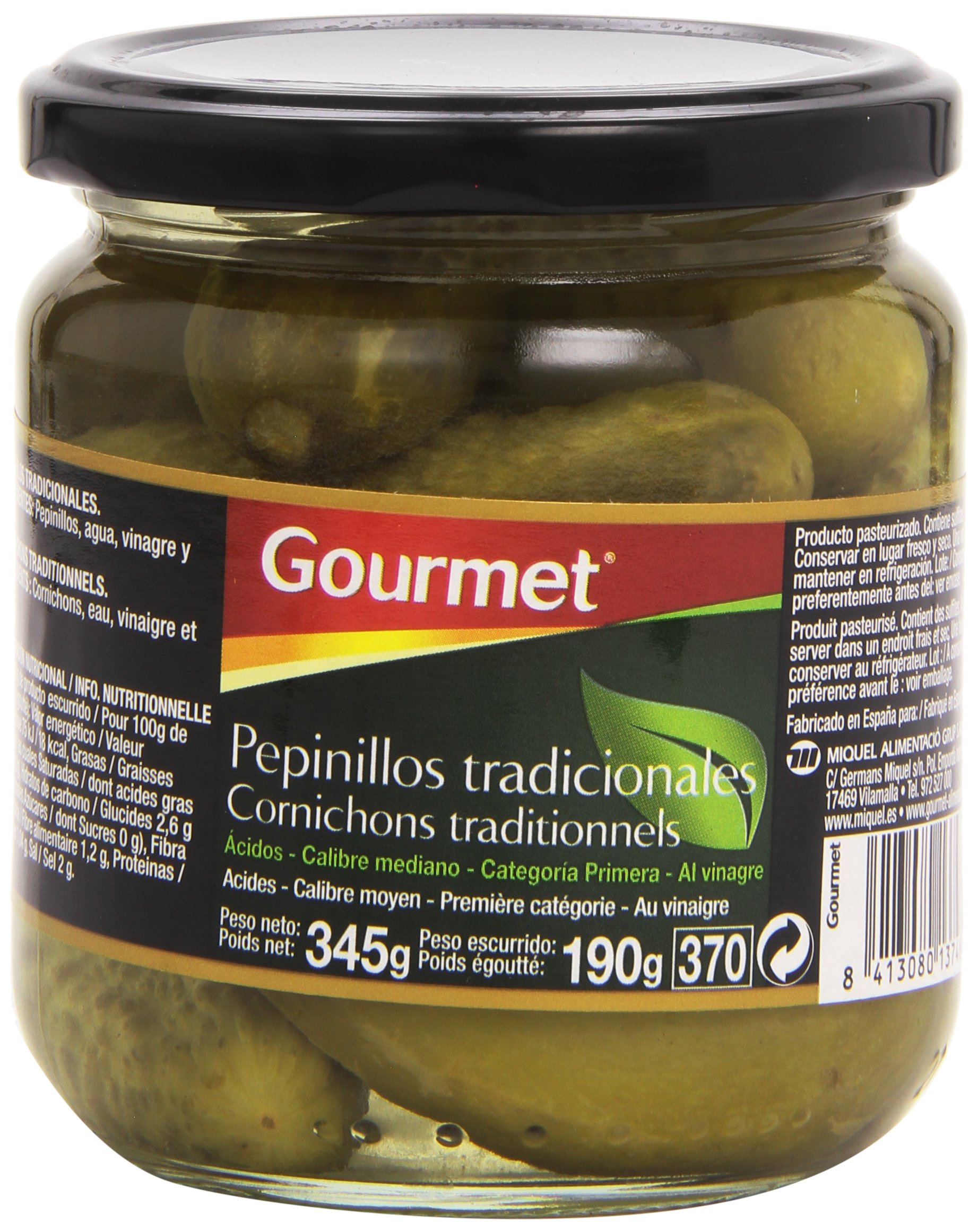 Gourmet - Pepinillos tradicionales - Al vinagre - 345 g