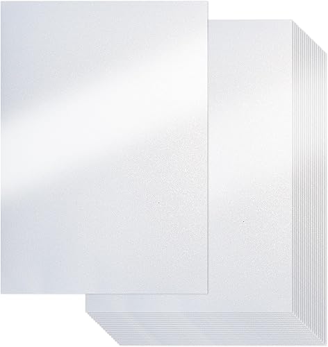 Papel de cartulina blanco brillante, 25 hojas de papel perlado de 92 libras para manualidades, cartulina brillante de doble cara para proyectos de