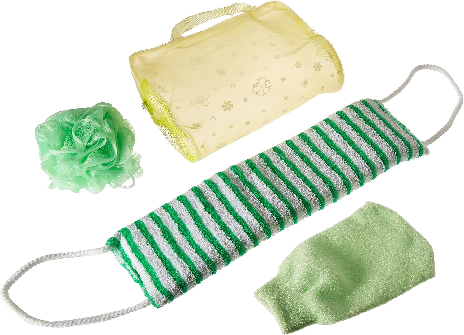 Best Loofah Sponges Bath Set with Exfoliating Gloves Back