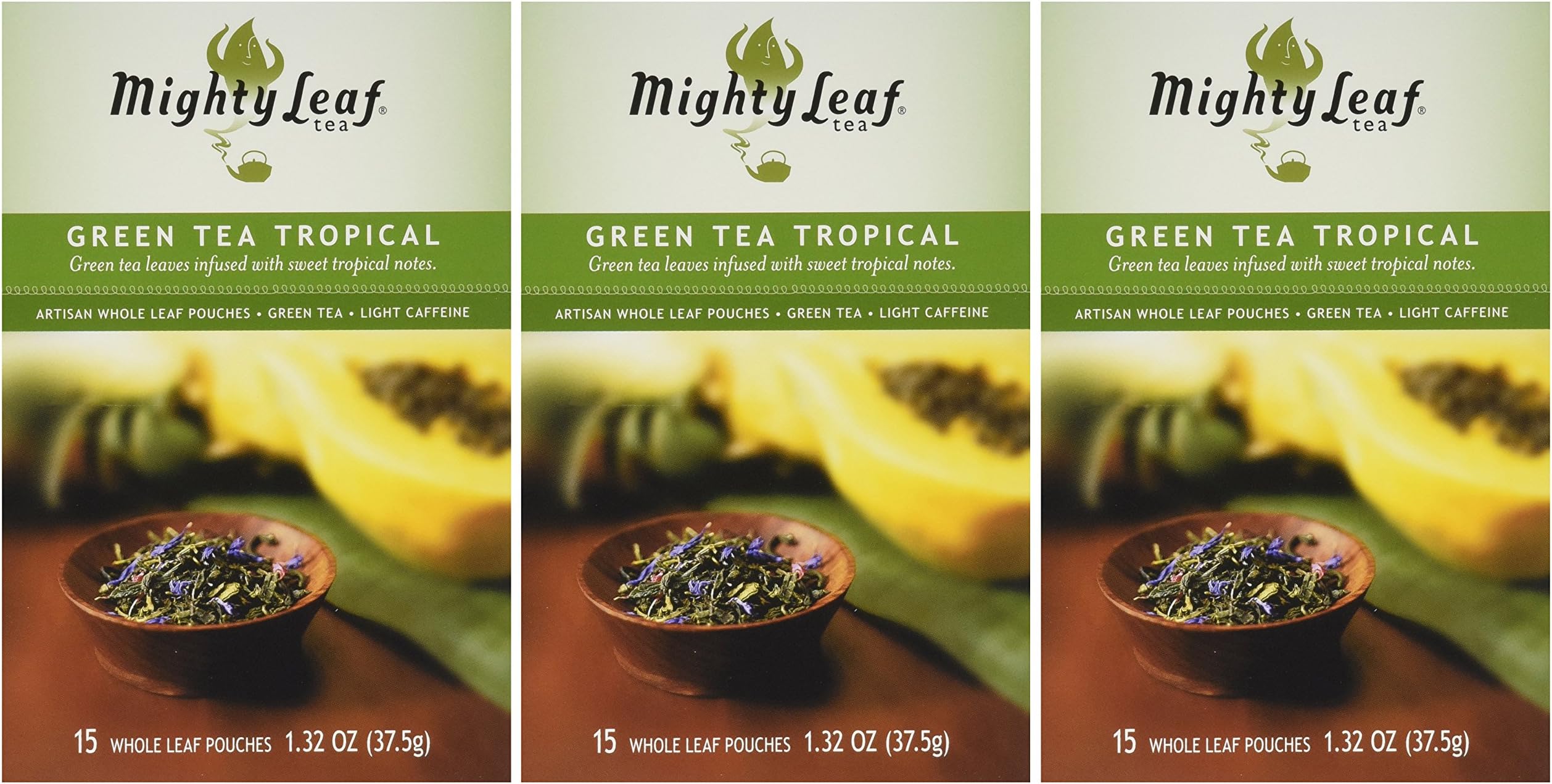 Green Tea, Tropical, 15 Pouches (Pack of 3)