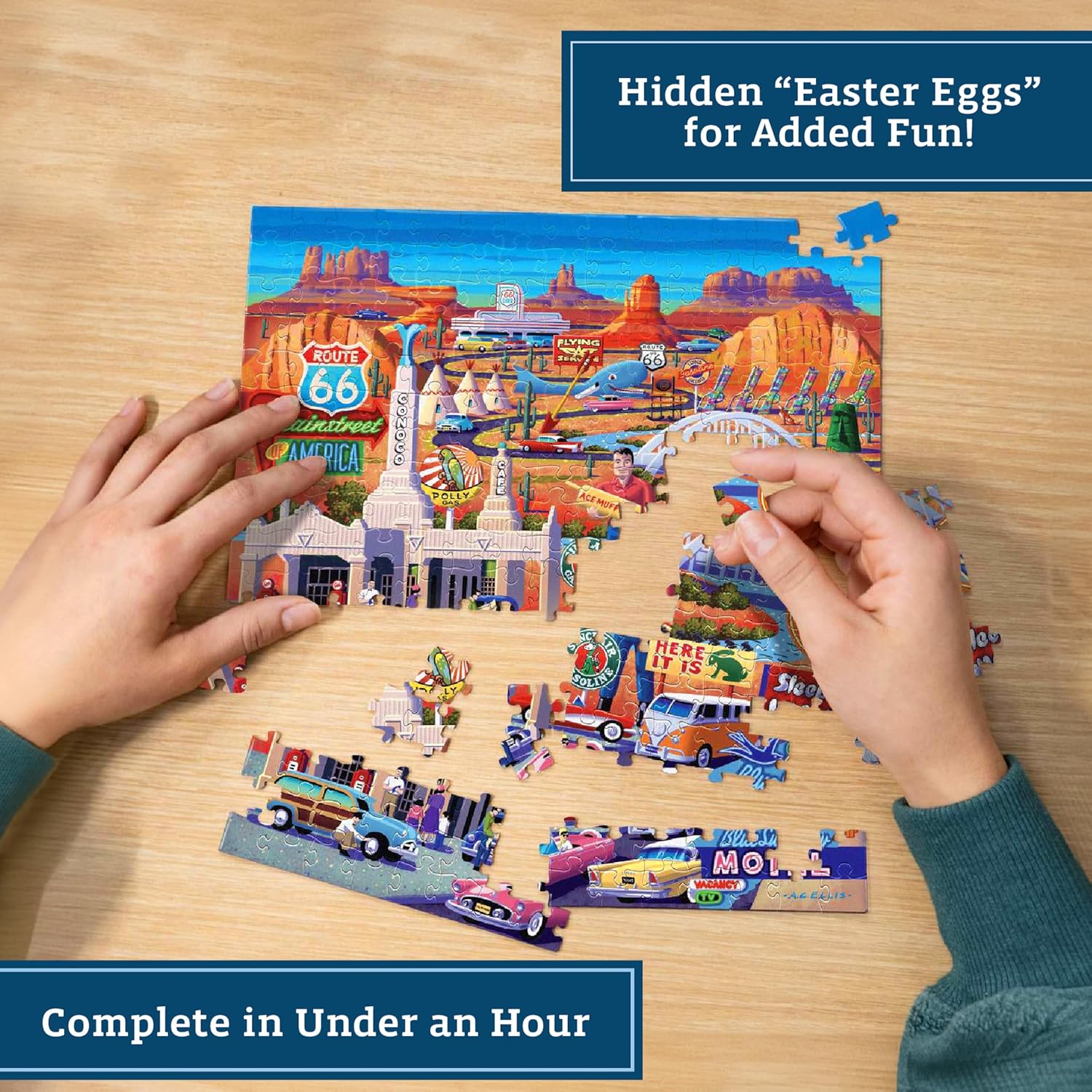Boardwalk Puzzles Route 66, 210 Piece Jigsaw Puzzle for Adults