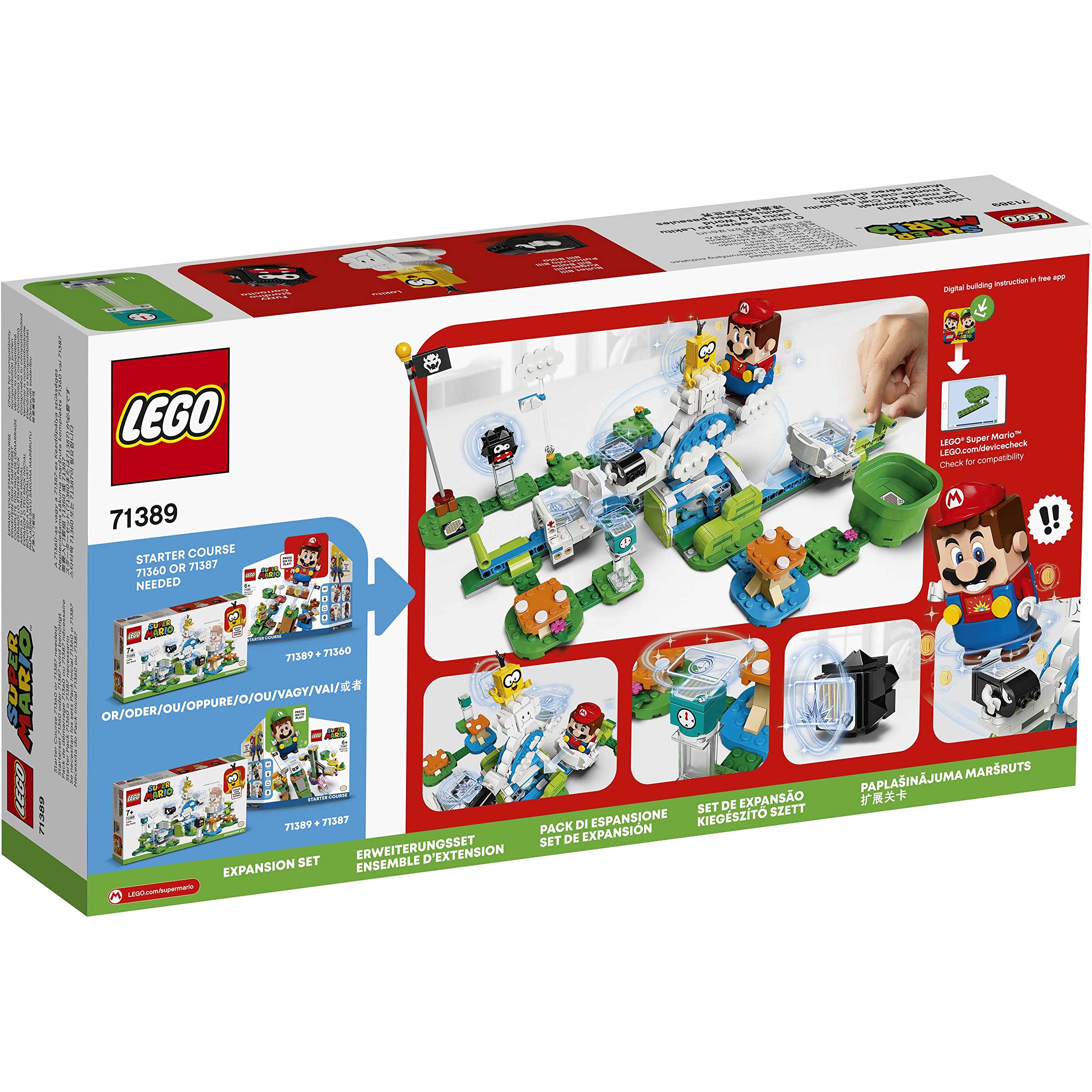 LEGO Super Mario 71389 Podniebny świat Lakitu — zestaw dodatkowy | Kolekcjonerska zabawka dla dzieci (484 elementy)
