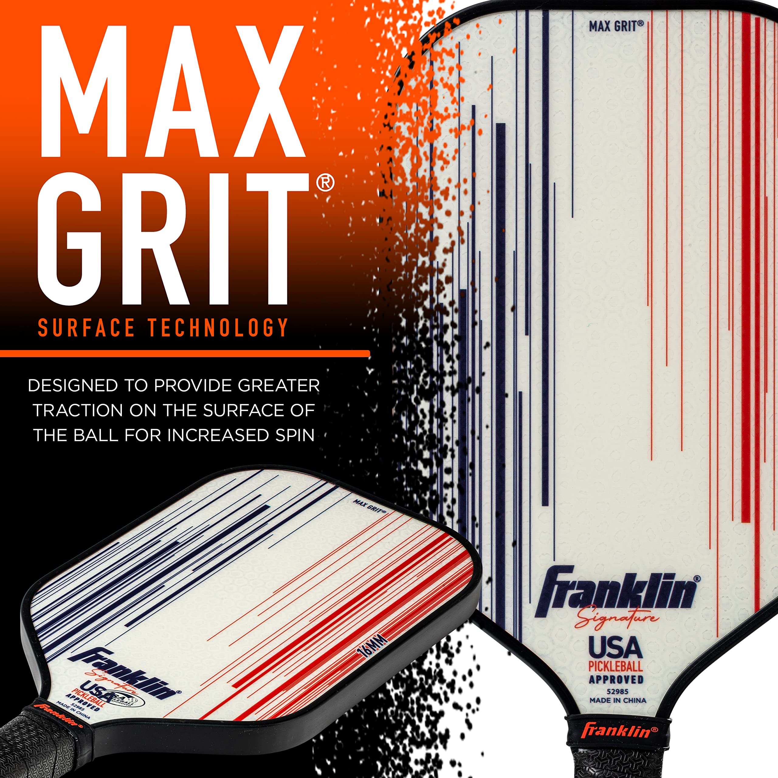 Franklin Sports Pro Pickleball Paddle - Pro Tournament Pickleball Paddle with MaxGrit Technology - Signature Series Signature Pickleball Paddle