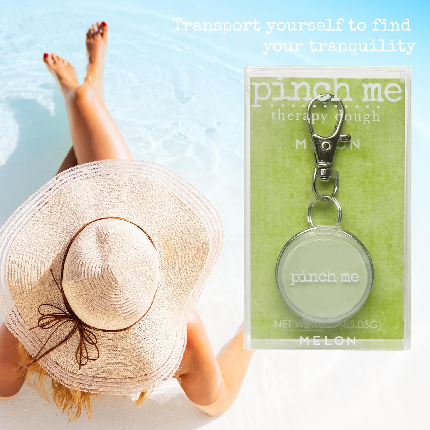 Pinch Me Therapy Dough Locket Combo - Holistic Aromatherapy Stress Relieving Putty – .3oz Clip-On Locket Scent + 3oz Dough Melon