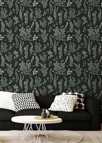Miniatura 7 de Hopepak Papel tapiz autoadhesivo de hojas de musgo de 16.1 x 394 pulgadas, papel tapiz autoadhesivo de hojas verdes tropicales, papel de contacto
