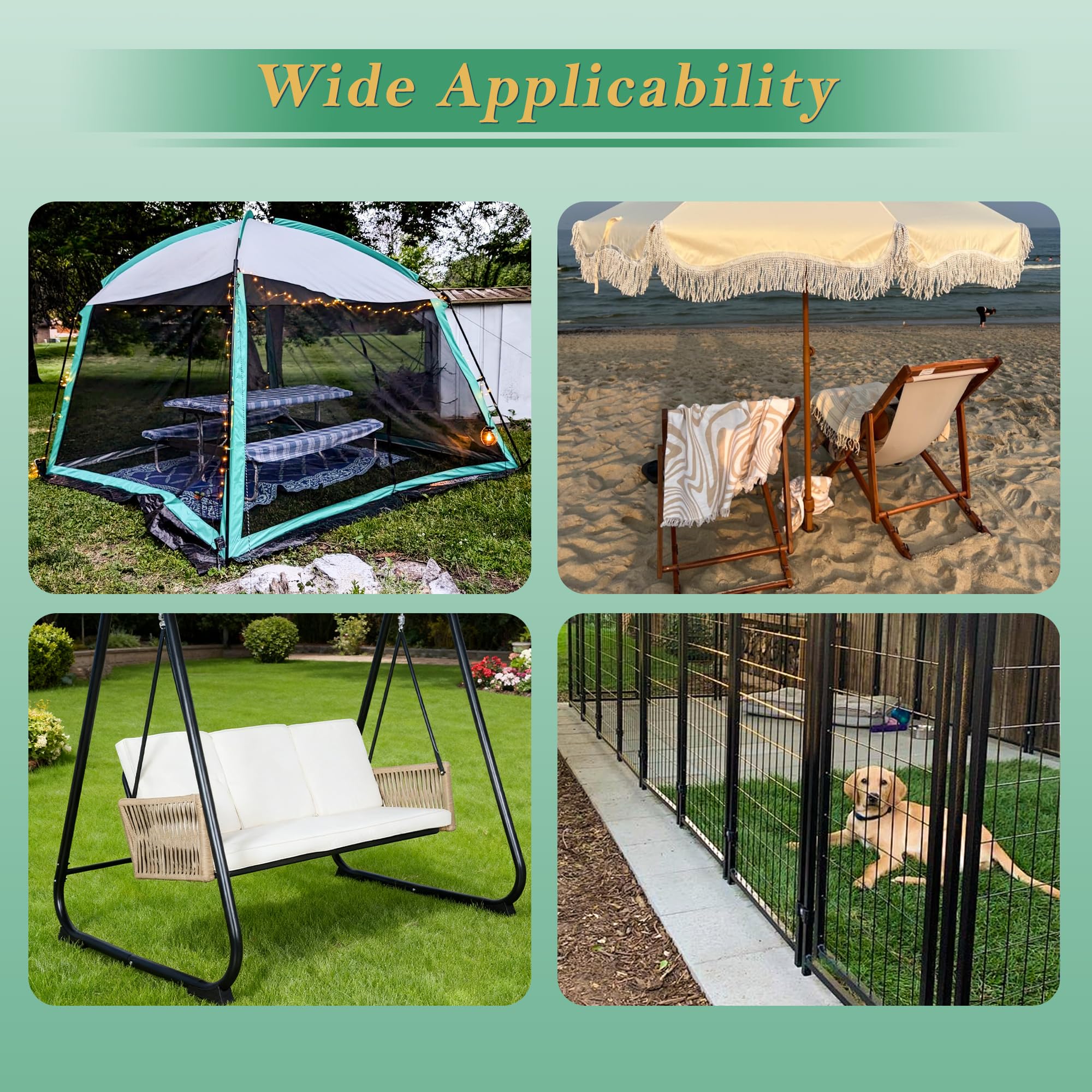 YANYUCB Bodenanker, verzinkter Stahl, Bewehrungsstäbe, Trampolinpfähle, 30,5 cm, robuste U-Haken, Bodenpfähle zur Befestigung von Zelten, Schaukelrahmen, Trampolinen, Gartenarbeit, 8 Stück