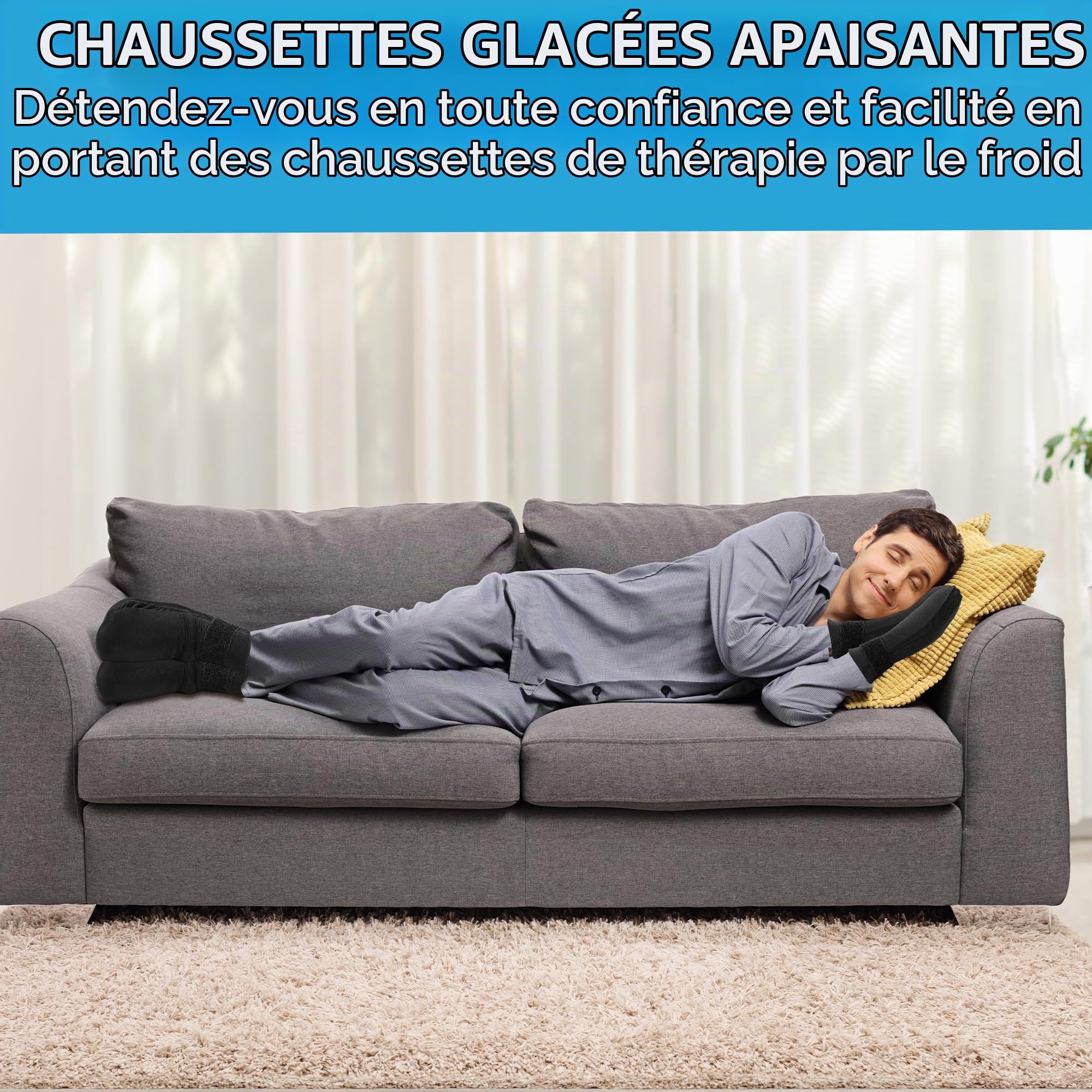 Kit de Thérapie par le Froid par Tilcare - Chaussettes Réutilisables avec Gel Glacial pour les Pieds, Bonnet Rafraîchissant et Gants Glacés pour la Neuropathie liée à la Chimiothérapie