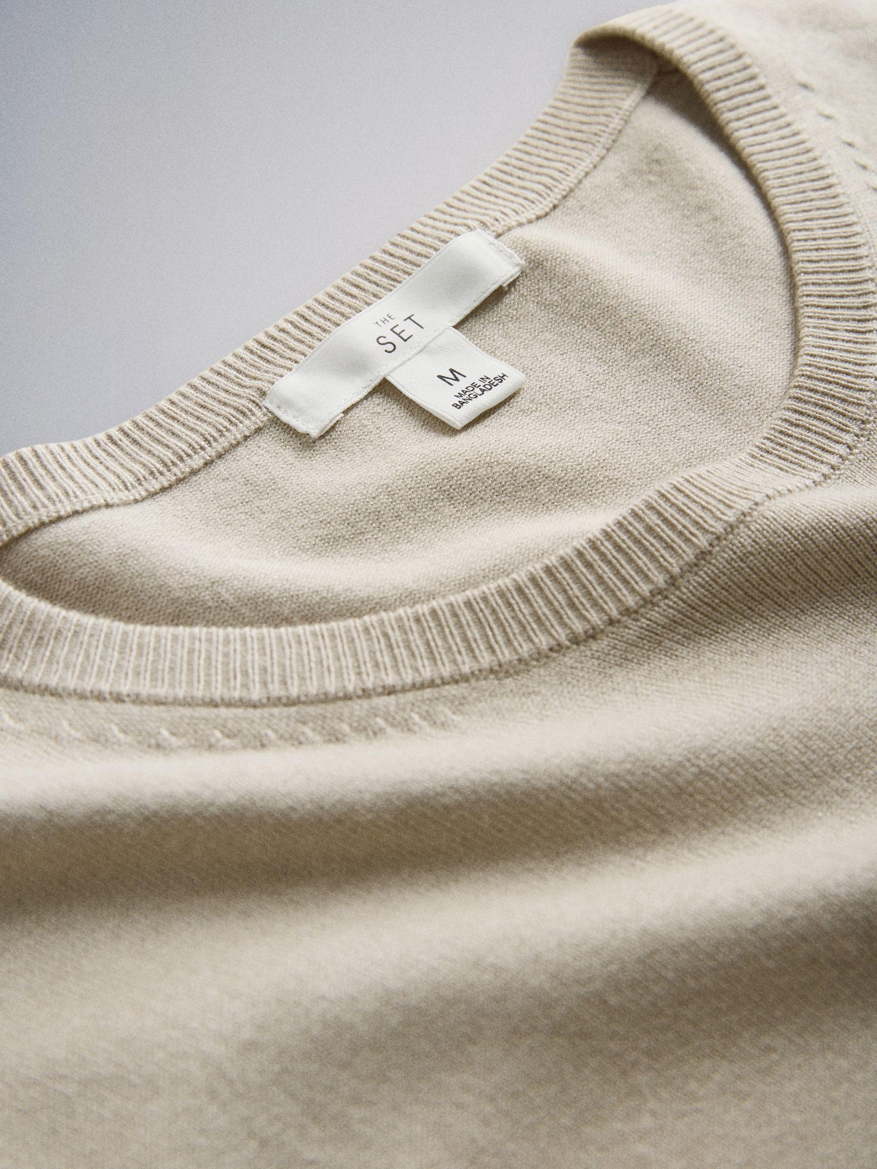 THE SET Femme T-Shirt à Basque en Maille Fine, Lot de 3 | Coupe standard