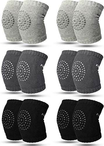 SATINIOR 6 pares de rodilleras antideslizantes para bebés, calentadores de piernas para niños pequeños