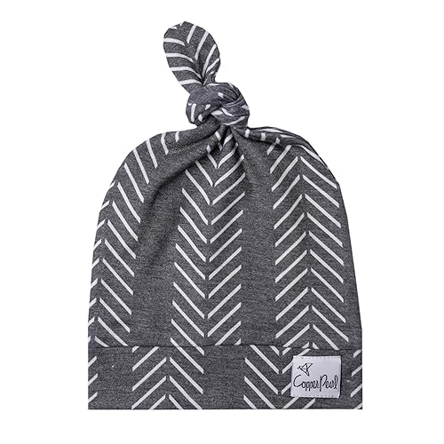 Copper Pearl Gorro de bebé con nudo superior elástico suave cañón