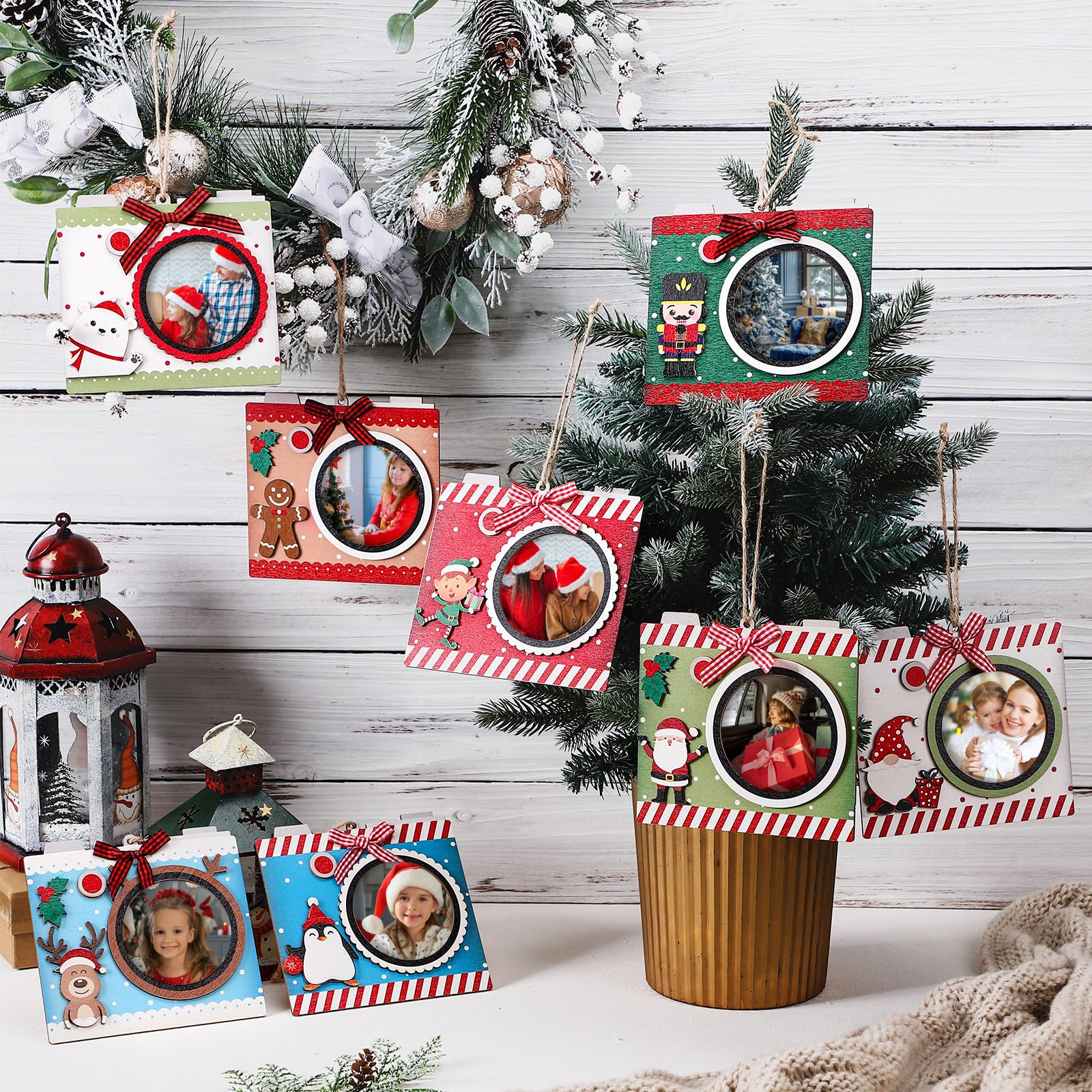 Namalu 8 Pcs Camera Christmas Tree Ornament Family Vacation Photo Holder Camera Photo Frame Ornaments Photographer Traveler Tourist Travel Photography Lover Keepsake - Image 2