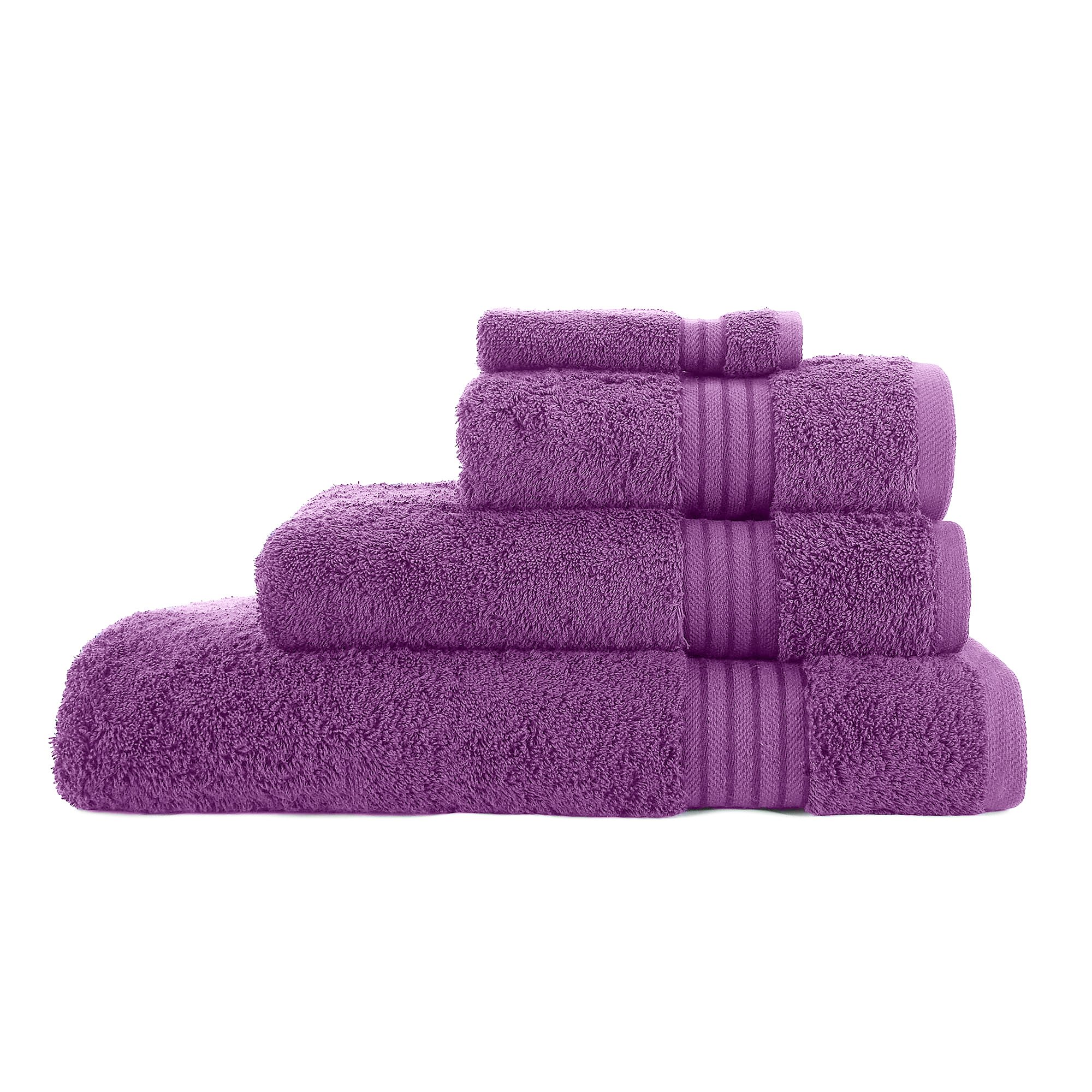 Jasmin Elinor Lilac Luxury Supreme 500 Gsm 100% Egyptian Cotton Satin Stripe Towels (Bath Towel, )