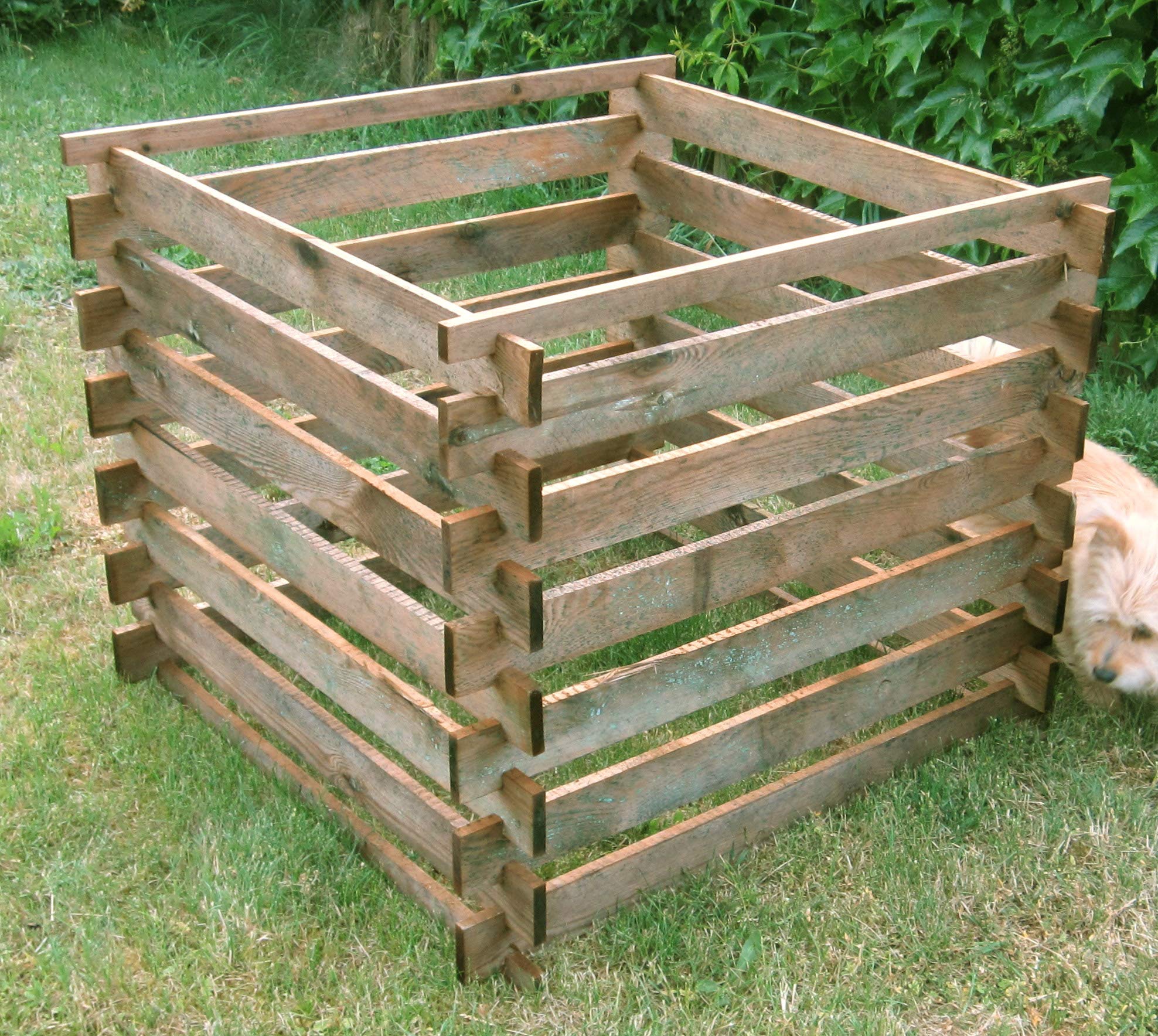 Gartenpirat Komposter Garten aus Holz – Mit Stecksystem für einfachen Aufbau – Witterungsbeständig & umweltfreundlich – 380 Liter – 90 x 90 x 70 cm