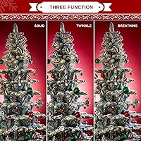 Vista 176 de Glitzhome Prelit Christmas Tree, 6ft Flocked Artificial Christmas Tree Serene Snowscape Fir with 300 Warm White Lights for Home, Office, Party