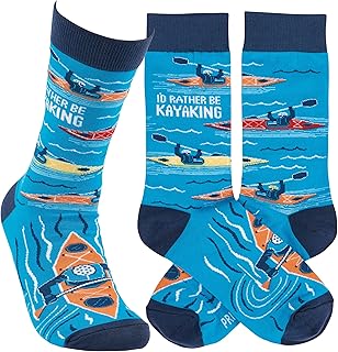 Primitives by Kathy Novelty Socks - Rather Be Kayaking, One Size, Unisex, LOL Collection