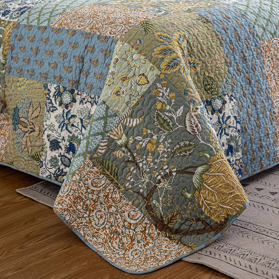 パッチワークコットンキルト ベッドカバーサイズ Amazon｜YAYIDAY コットンパッチワークキルトセット ベッド