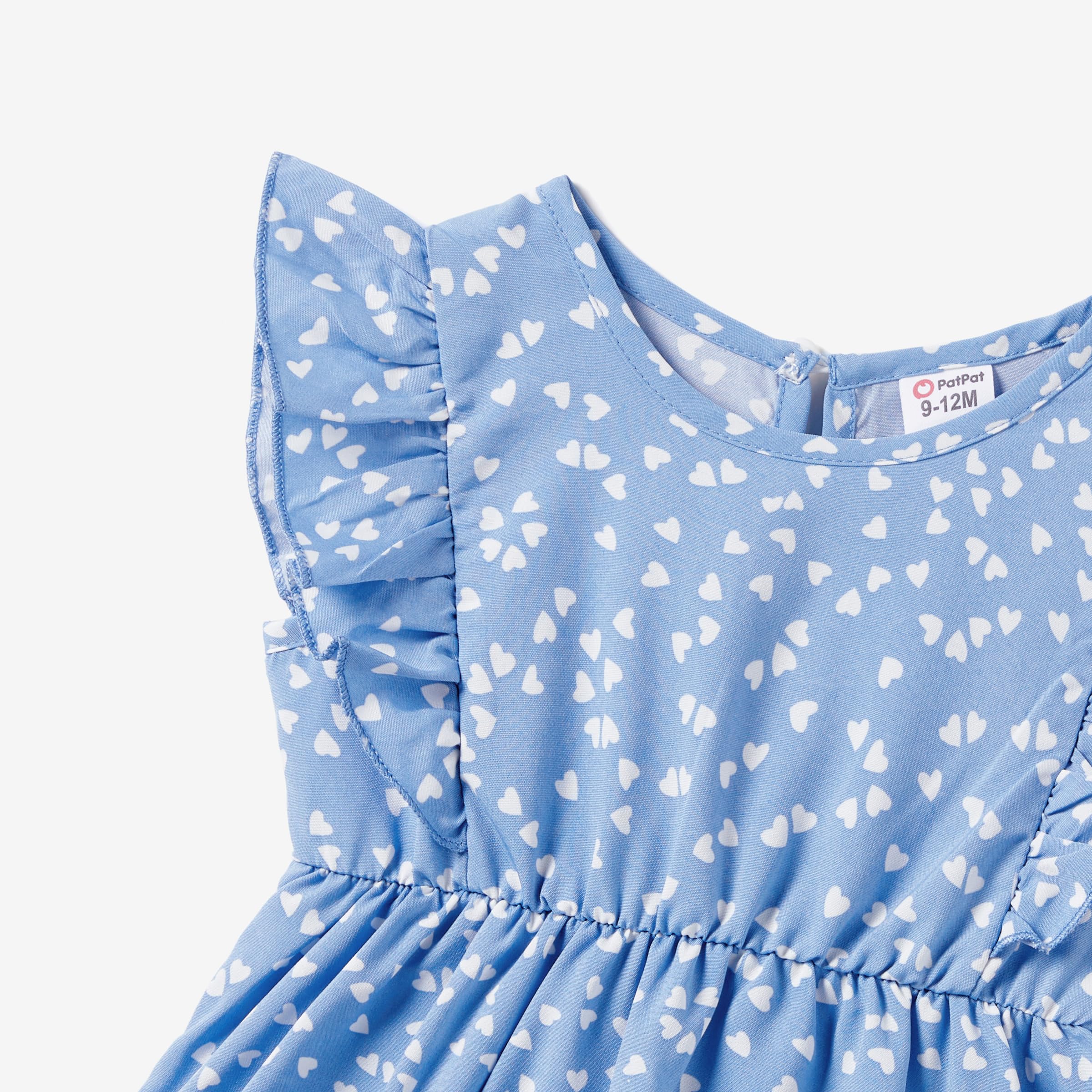 PATPAT Mutter Tochter Kleid Set: Gepunktetes Kleid mit Flatterärmeln für perfekte Familien-Matching-Outfits,Kleider für Baby - Mädchen/Mädchen/Damen