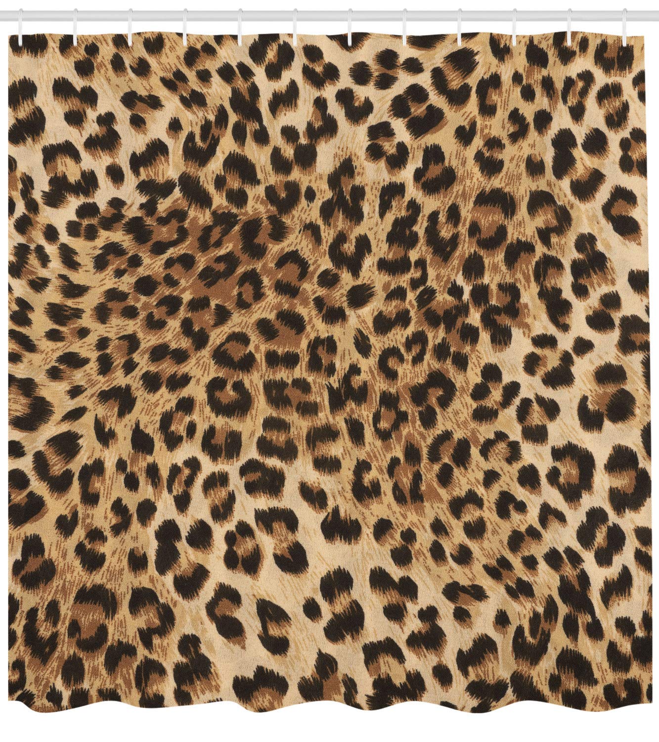 ABAKUHAUS Leopard Print Shower Curtain, Skin Pattern of a Wild Safari Animal Powerful Panthera Big Cat - Image 2