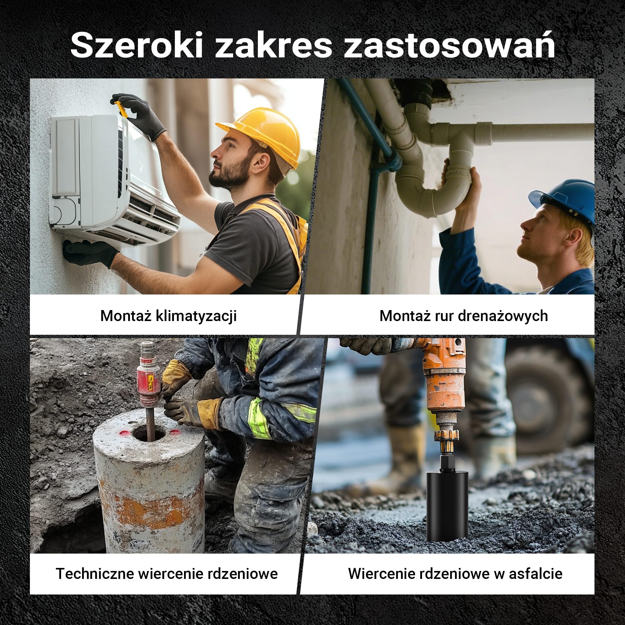 Wiltec Wiertło diamentowe koronowe typu Mesh Ø 127 mm o długości 450 mm, 1¼ UNC, do wiercenia w betonie, kafelkach, kamienia i granitu