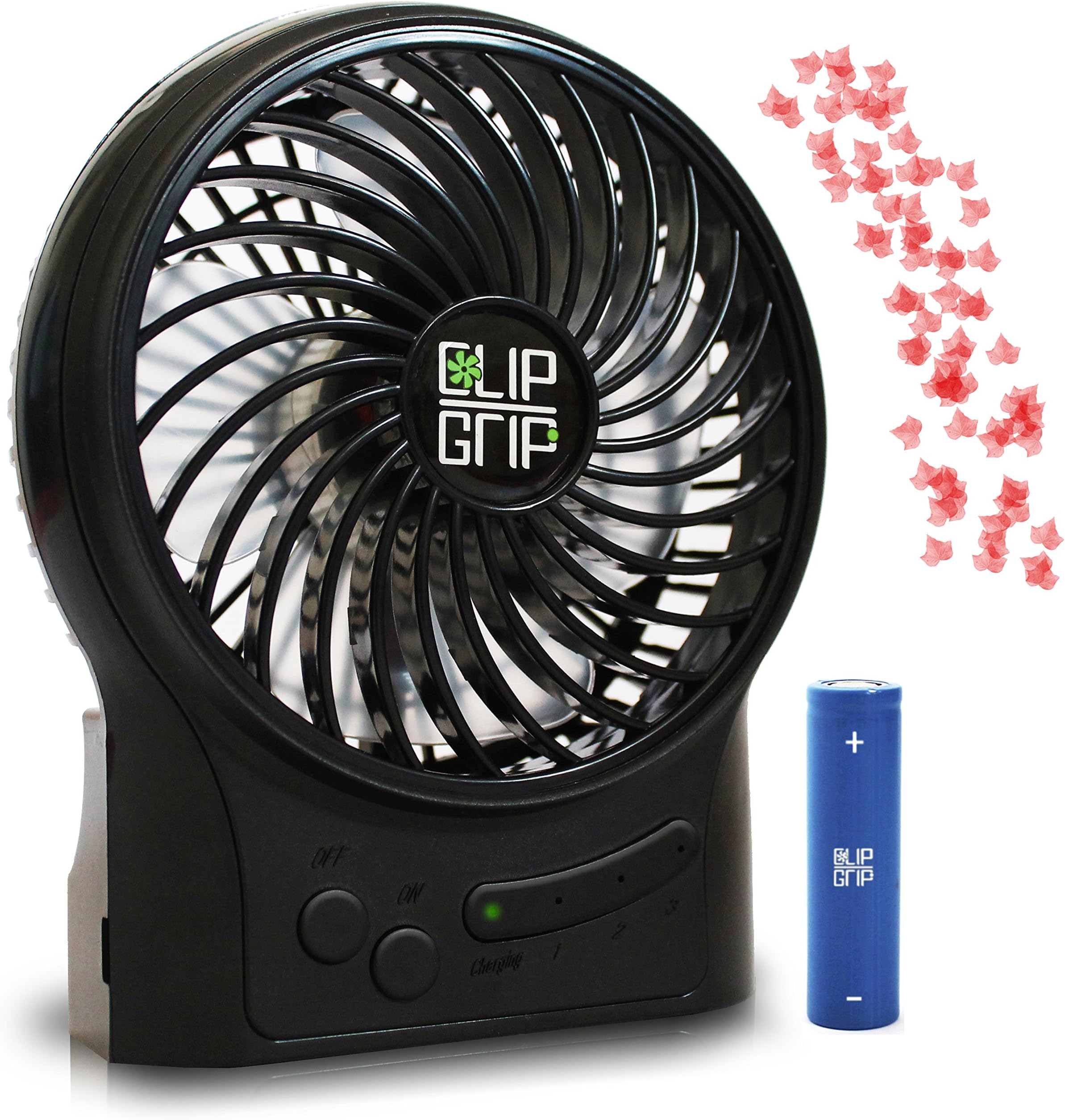 Super Powerful Rechargeable and Portable Battery Operated Personal Mini Fan with Battery for The Office or Your Desk at Home, Perfect to Travel, Black