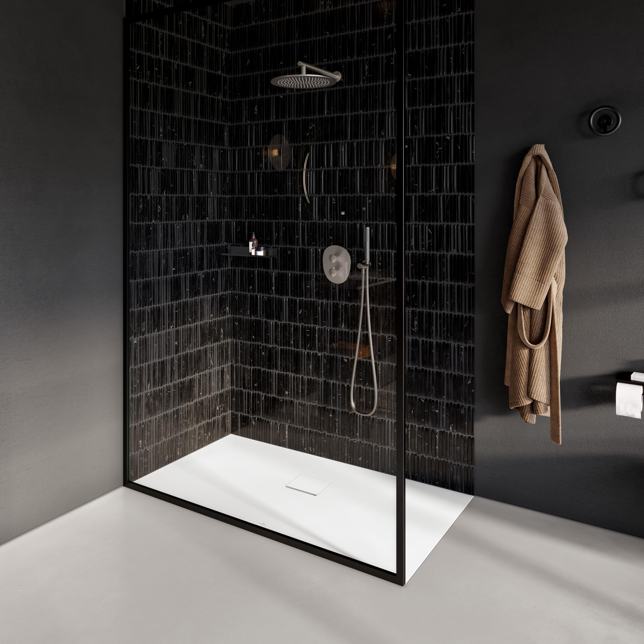 Villeroy & Boch Universal Showers flessibile per doccetta, tubo flessibile per doccia antigroviglio, tubo per doccetta per doccia e vasca da bagno, antipiega, 1,60 m, nichel spazzolato opaco