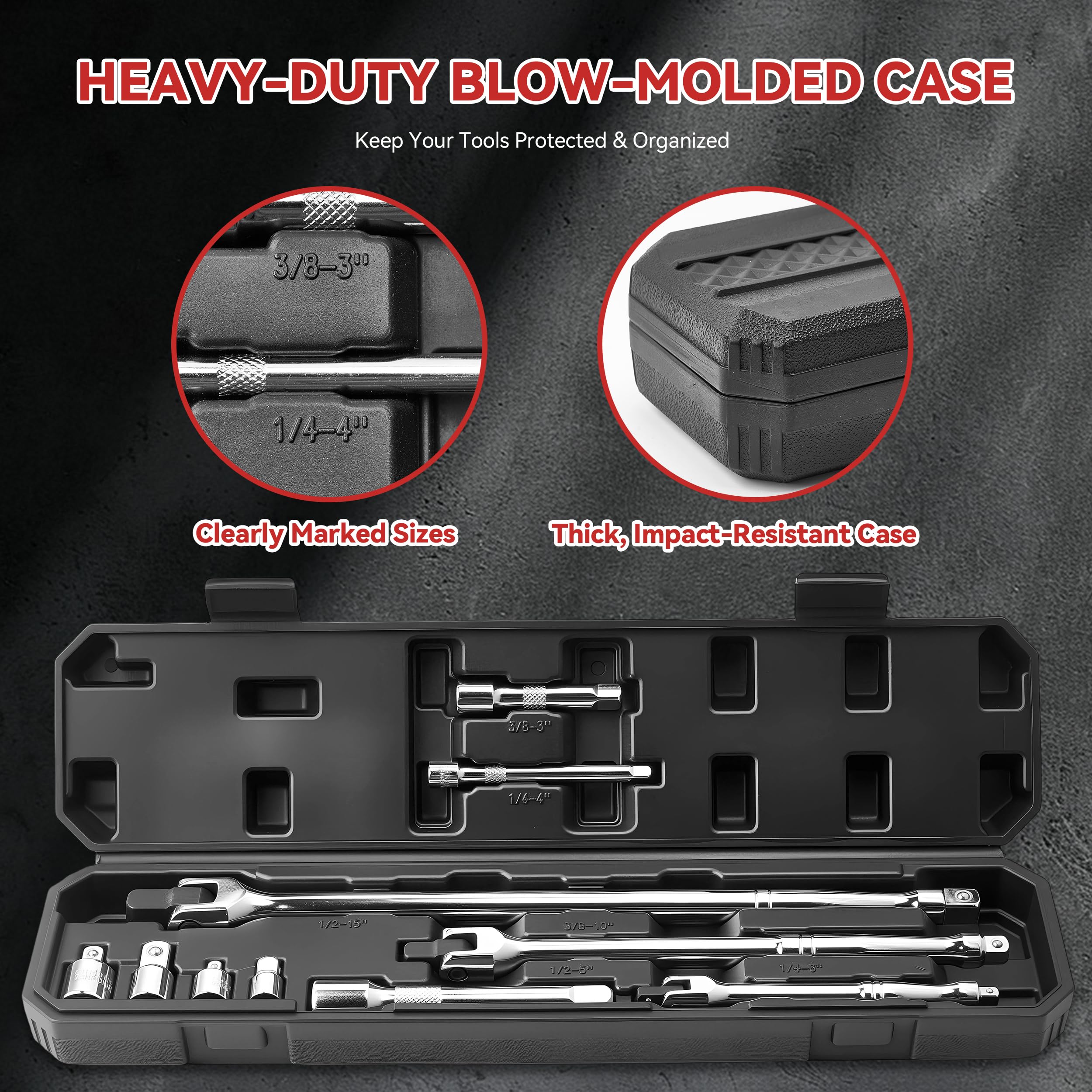 KOOPOOL Breaker Bar Set - 10 Piece Drive Set -7