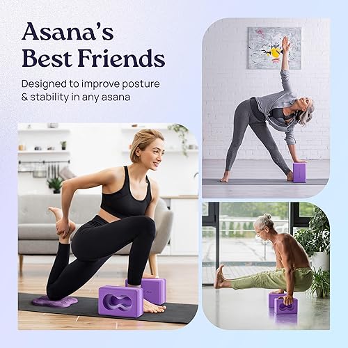 Miniatura 5 de Deep-Zen Yoga Blocks Wrist Support Yoga Blocks 2 Pack with Knee Pads and Strap to Put Less Weight on Wrists Durable, Versatile Yoga Brick Exercise