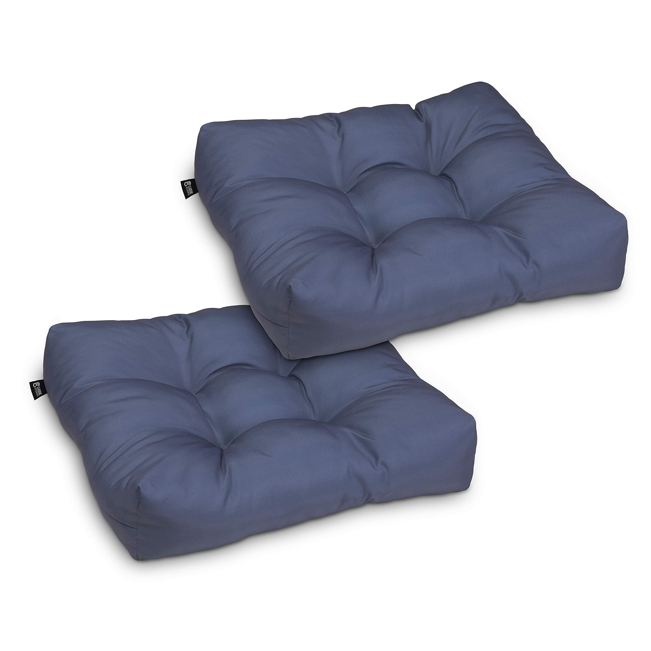 Classic Accessories Water-Resistant Square Patio Seat Cushions, 19 x 19 ...