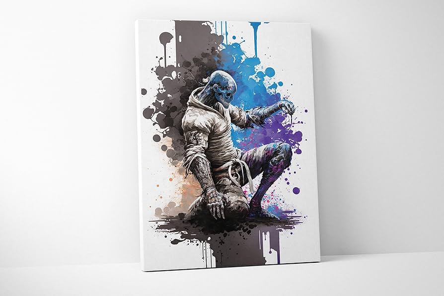 Amazon.com: Damdekoli Jiu Jitsu Skeleton Fighter Canvas