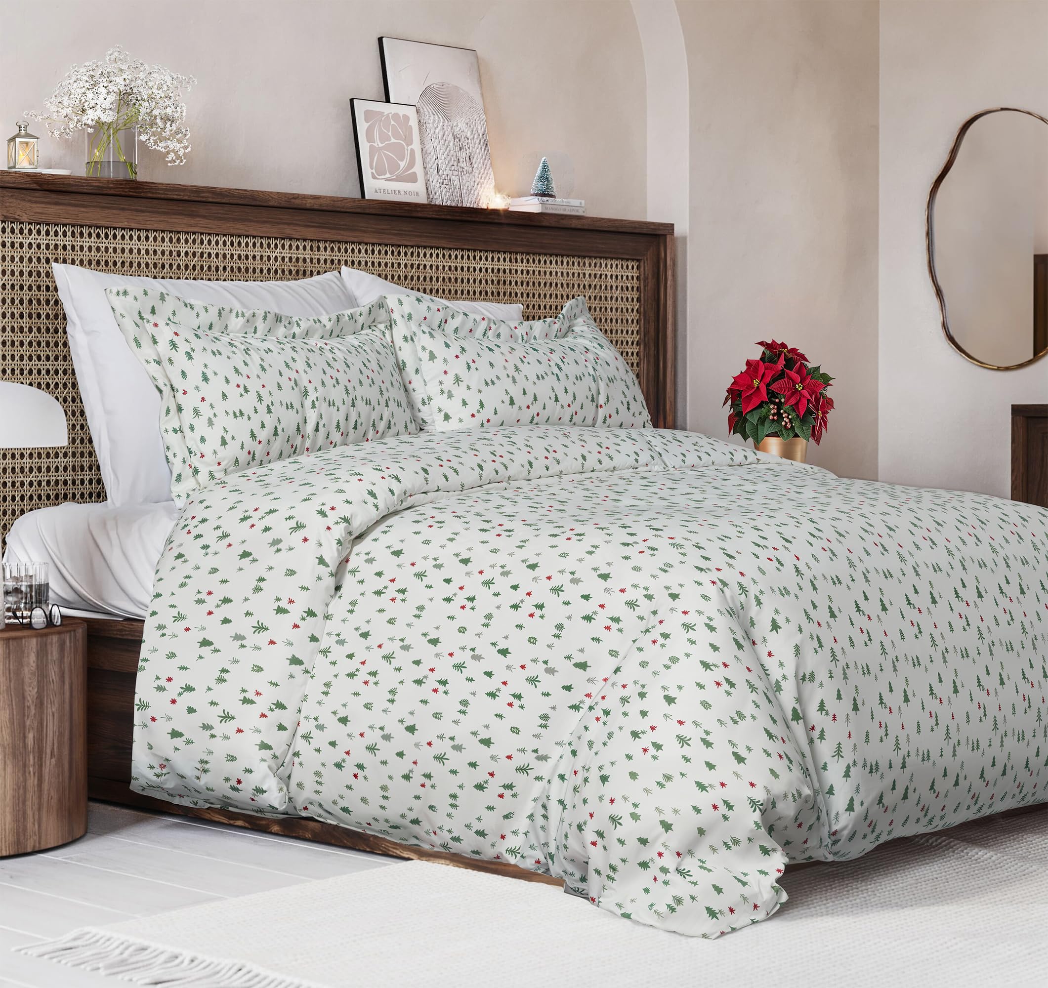CGK Christmas Duvet Cover Queen Size Set - 90 x 90, Christmas Trees