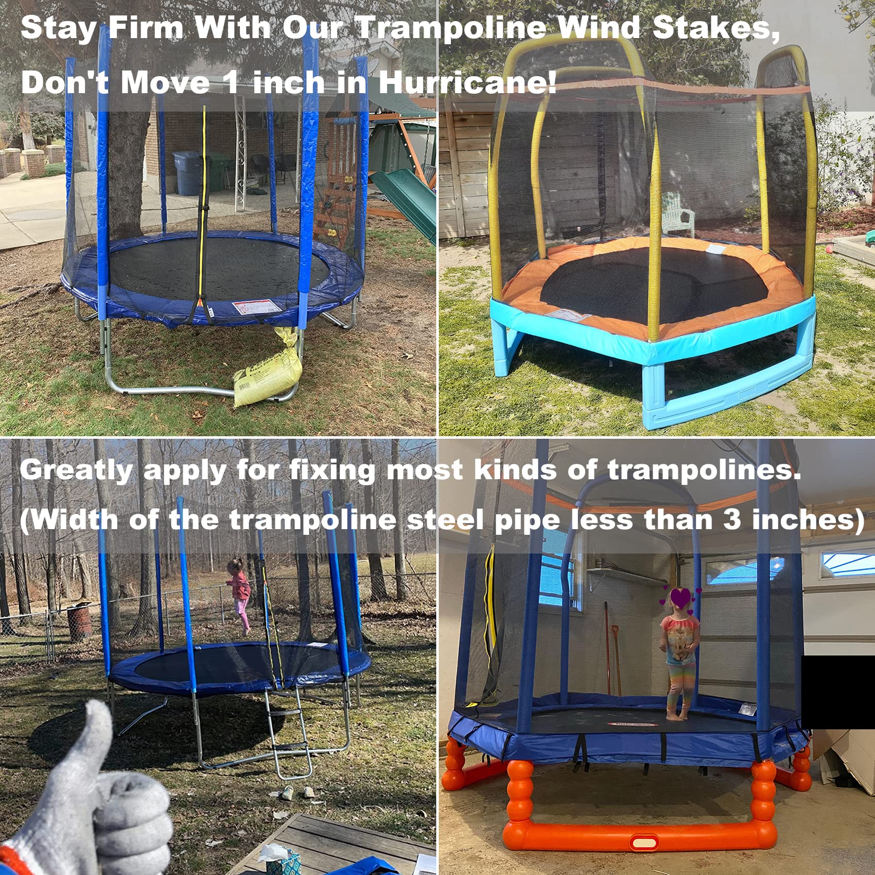 8 Stück Metall-Bodenanker Für Trampolin & Zelt – 25,4 Cm, Verzinkt, Für Harte Böden