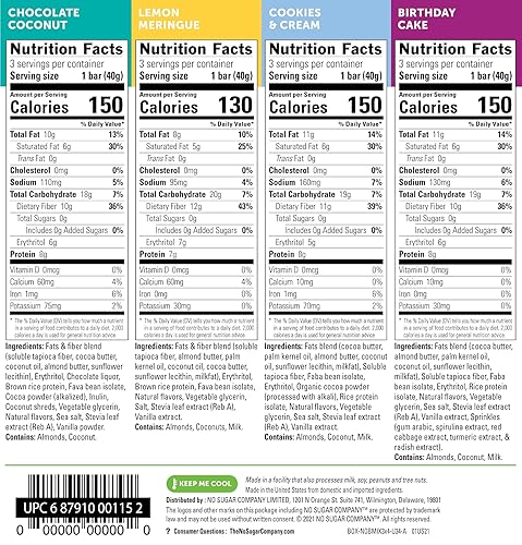 Vista 68 de Snack Keto Bar sin azúcar, bajo en carbohidratos, sin azúcar, con macros aptos para dieta cetogénica