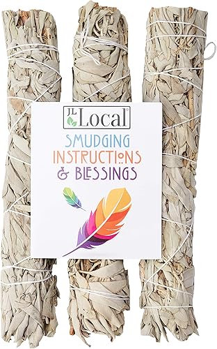 Miniatura 4 de JL Local Wanderlust - Varita de incienso extra grande de salvia blanca de 9 pulgadas para limpieza, purificación, curación, meditación, yoga,