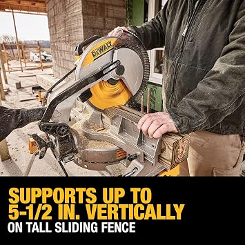 DEWALT 12-Inch Miter Saw, 15-Amp, Single Bevel, Compound (DWS715)