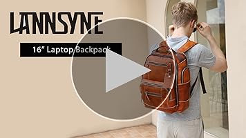 Amazon.com: LANNSYNE Vintage Genuine Leather Backpack for