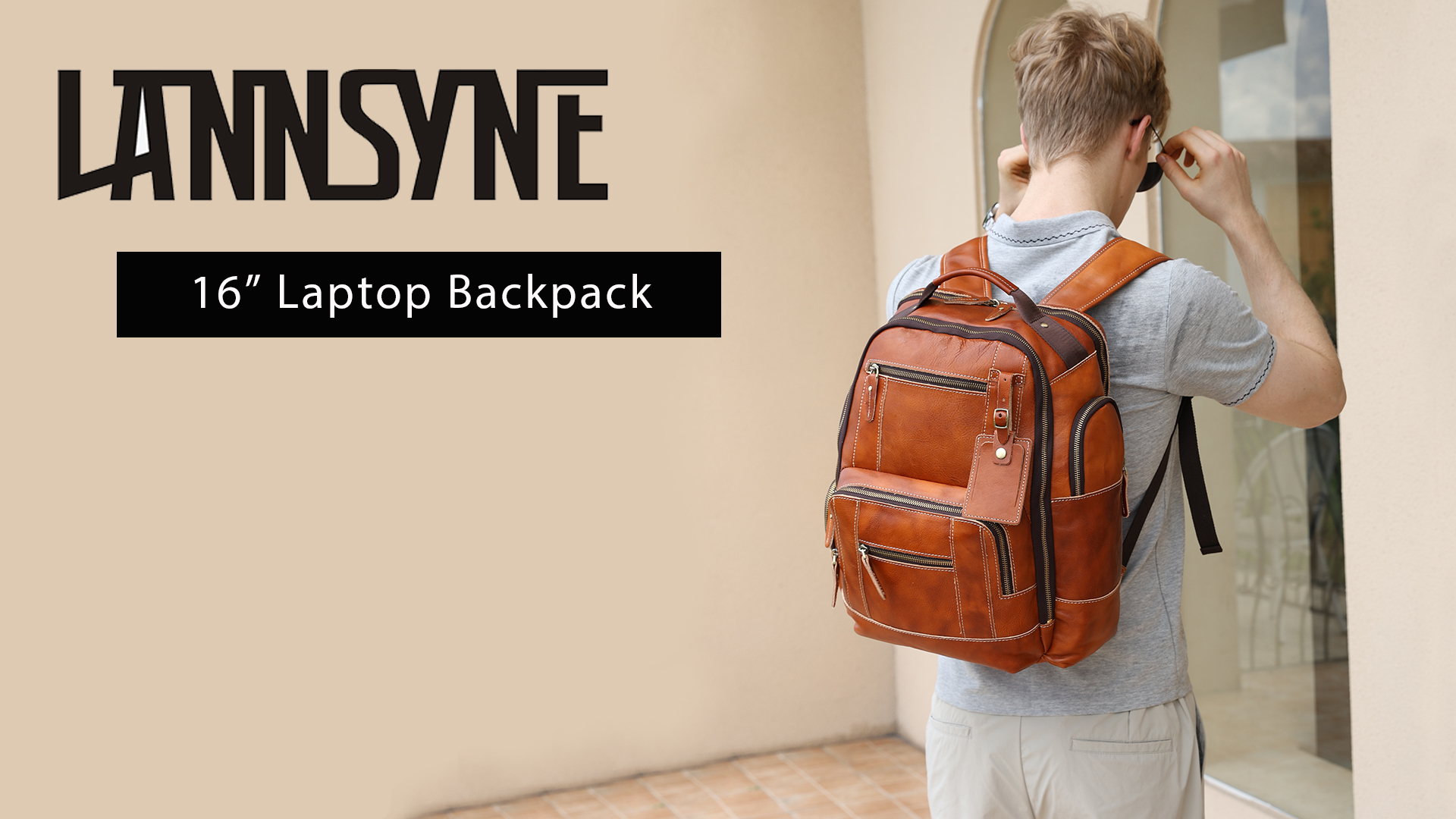 Amazon.com: LANNSYNE Vintage Genuine Leather Backpack for