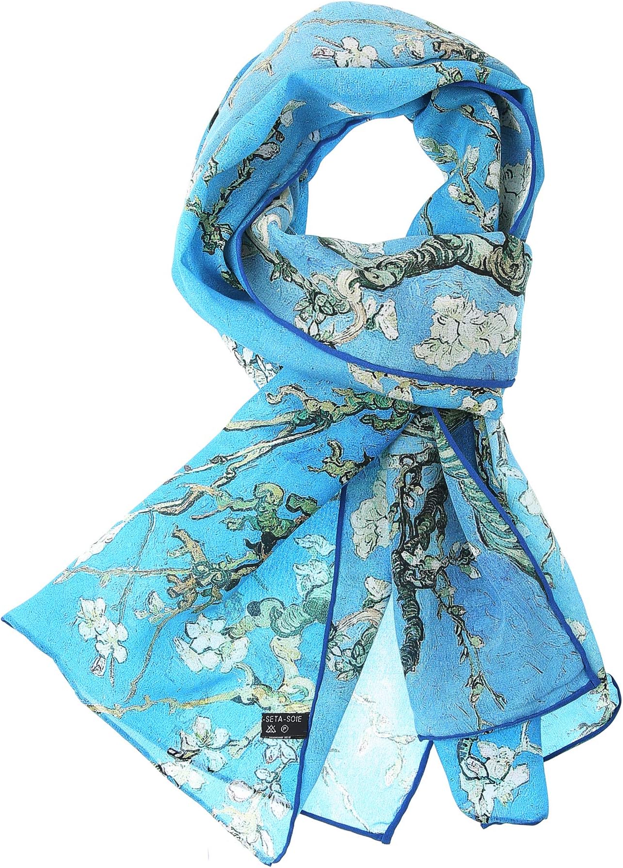 Salutto Women 100% Silk Scarves Van Gogh Paul Gauguin Monet Painted Scarf