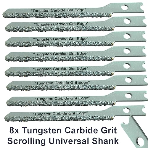 Miniatura 2 de Scroll Carburo Jigsaw Blade U Shank Set 8 cuchillas de fibra de cemento para herramientas de revestimiento Hardie para paneles de yeso Jigsaw para