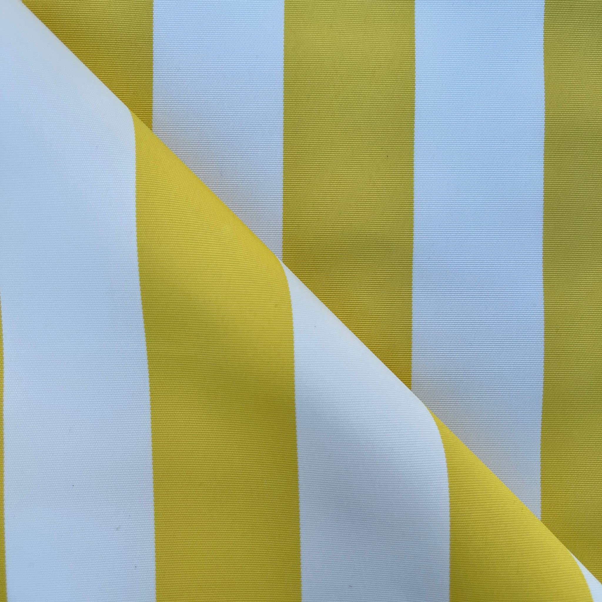 Striped Tough UV Resistant Water Resistant Heavy Duty Outdoor Canvas Gazebo Awning Deckchair Cushion Fabric Material | 60" - 150 cm Wide (per Metre, Yellow) โ image 1