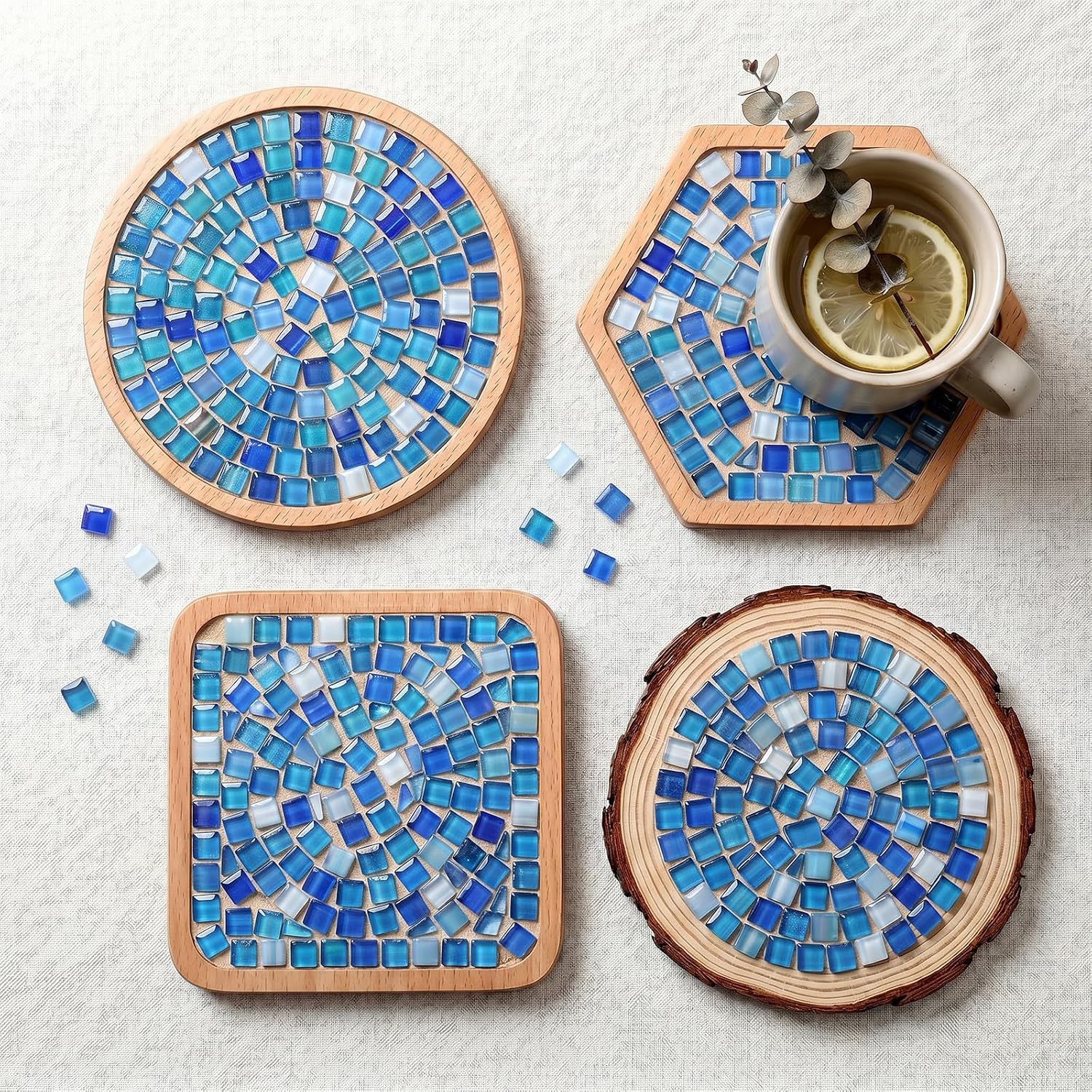 2.2 Pounds Mixed Glass Mosaic Tiles 1100pcs Stained Glass Pieces for Square Bulk Mosaic Supplies for Home Decor Artists Crafts DIY (Fashion, 1100)