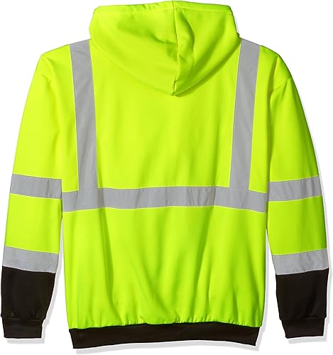 Miniatura 2 de Pyramex series RSZH3210M RSZH32, sudaderas con cierre de color lima, de alta visibilidad con parte inferior negra - talla L, verde