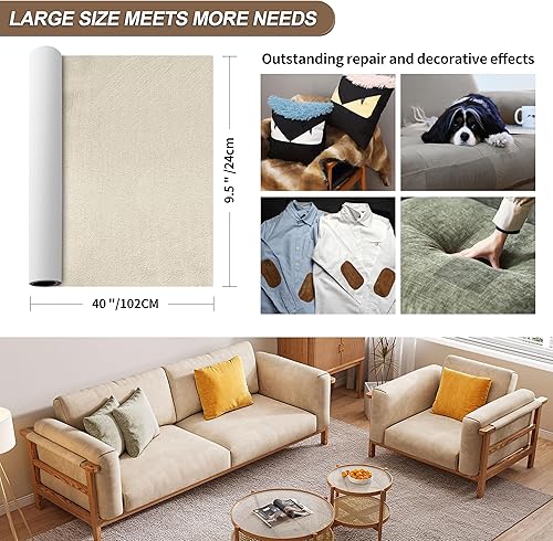 Vista 81 de Azobur Parche de reparación de sofá, parche de microfibra de gran tamaño, tela autoadhesiva, combinación súper rentable (marrón)