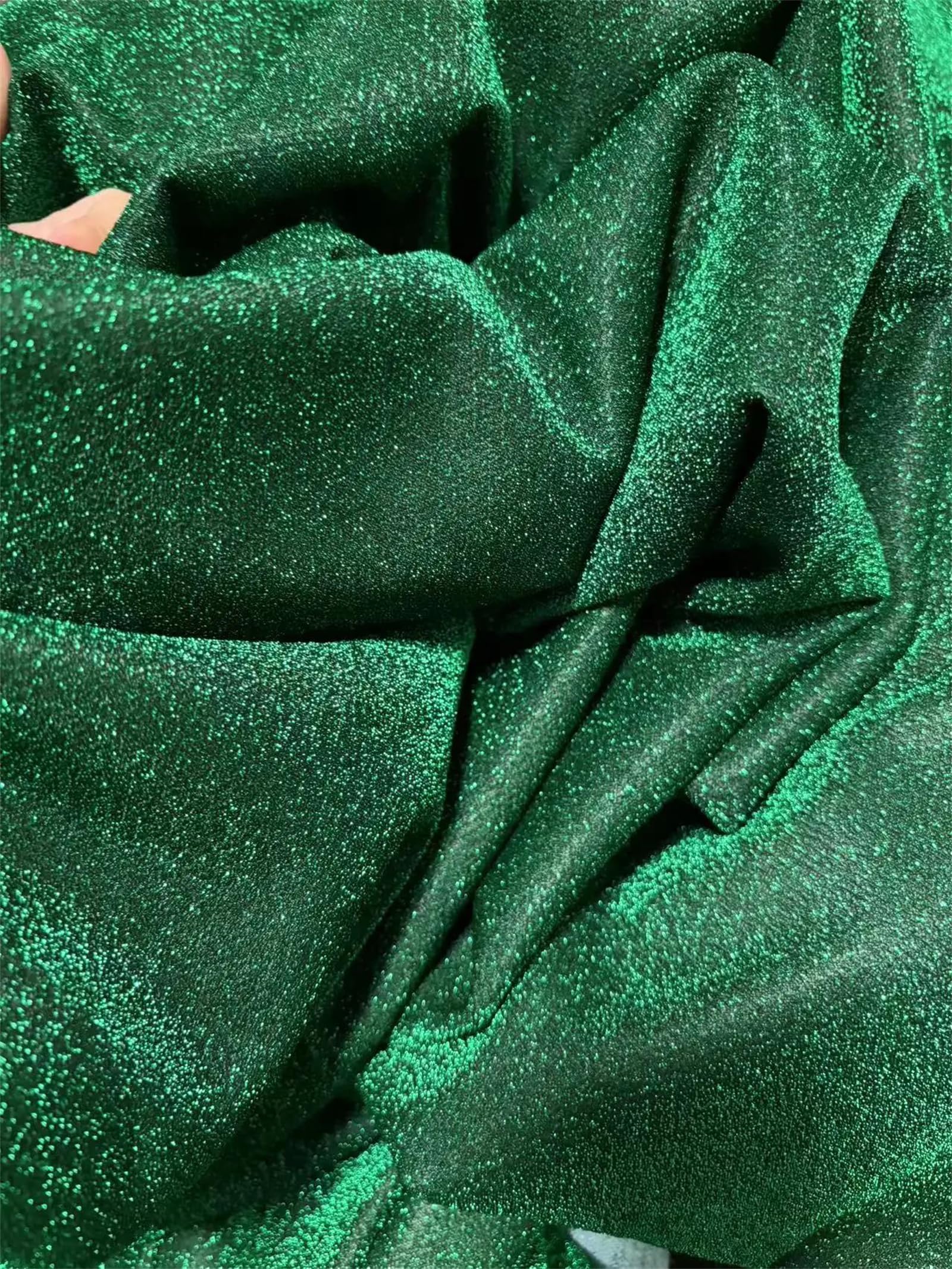 1 Yard 1.5M di Larghezza Turchese Shimmer Glitter Tessuto Maglia Maglia for Abiti Formali Fondali Festa di Nozze Decorazione della Tenda(Light Gold,M)