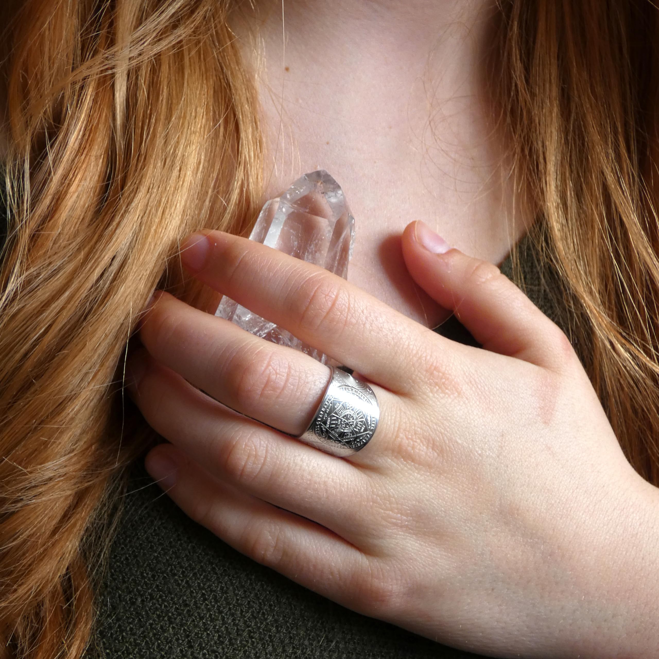 Simboliks Arcangeles Anillo siete Arcángeles Ajustable Sigilo Sello de Salomón Incienso Ángeles Fragancia Angeles 7 Arcángeles joyería espiritual protección divina joyería de los arcángeles