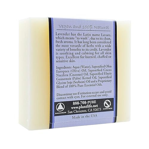 Miniatura 2 de Plantlife Jabón en barra de lavanda - Jabón hidratante y calmante para tu piel - Hecho a mano con ingredientes a base de plantas - Hecho en