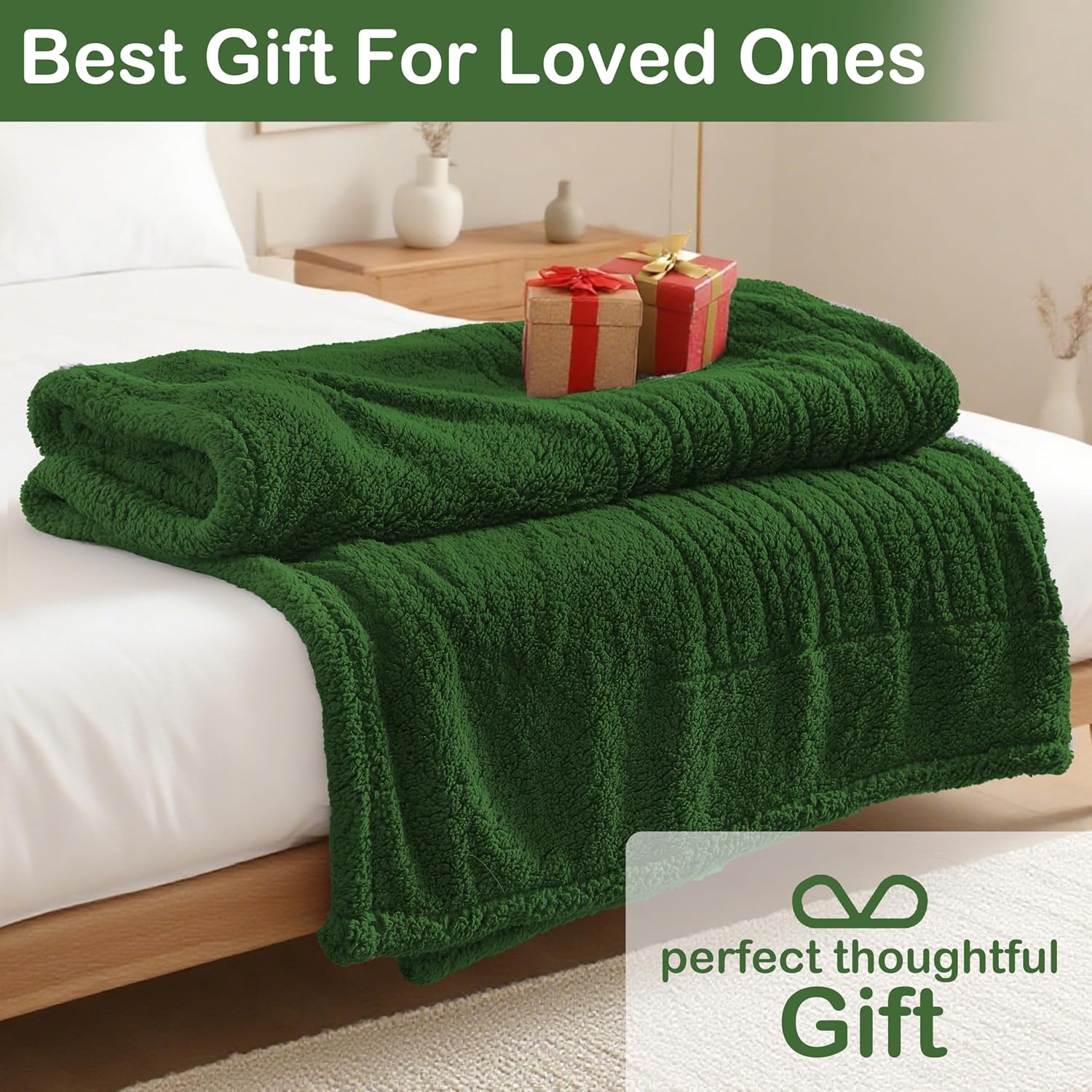 Electric Heated Blanket Full Size 72"×84" with 9 Heating Levels & 1-10Hs Auto Off,Double Sided Plush Sherpa, Energy Efficient, Machine Washable, for Couch & Bed, Green - Image 4